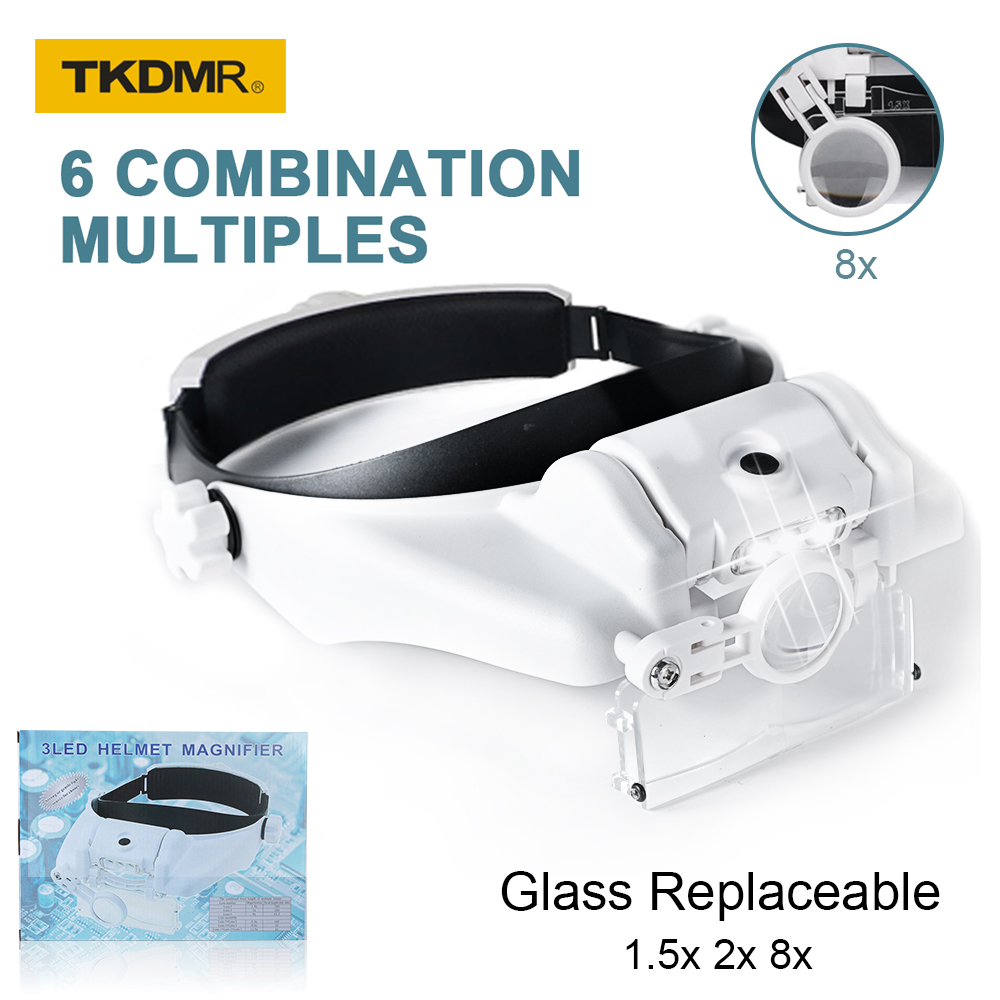 Electronics Repair Glasses - TKDMR 3LED Headband Magnifier Hands Free