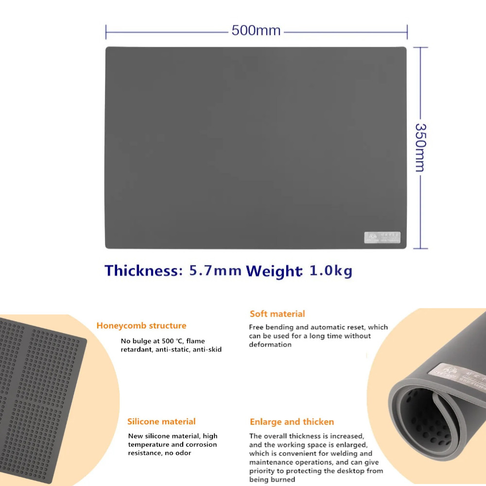 Electronics Repair Team - OSS Gray Anti-scalding Silicone Pad 500*350*5.7mm