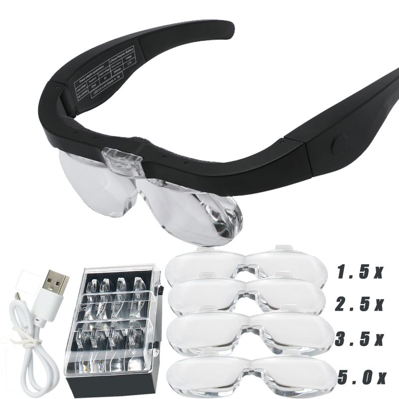 Electronics Repair Glasses - Magnifying Glasses Magnifier1.5X 2.5X 3.5X 5.0X