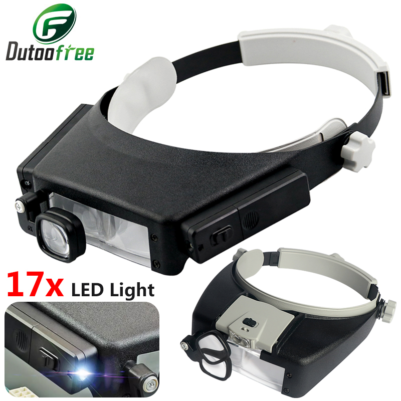 Electronics Repair Glasses - New Headband Magnifier LED Lights Loupe