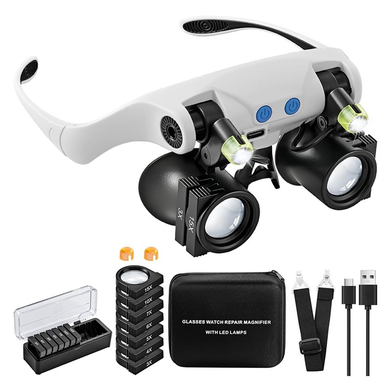 Electronics Repair Glasses - ABUP-LED Light Magnifying Glasses, Hands Free