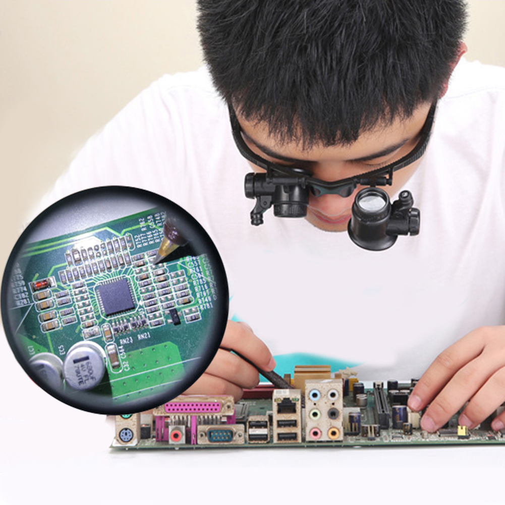 10X/15X/20X/25X LED Magnifier  - Electronics Repair Glasses recension och pris
