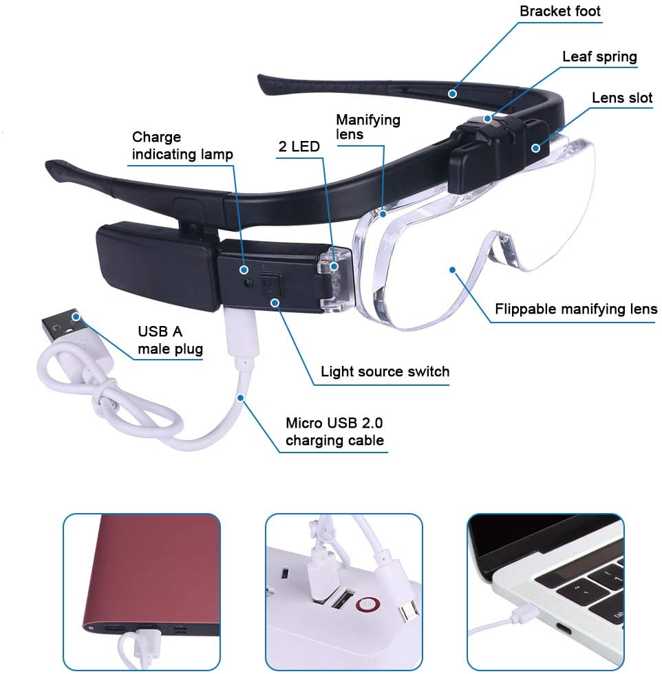 Magnifying Glasses Magnifier 1 - Electronics Repair Glasses recension och pris
